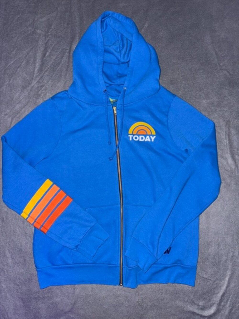 Aviator Nation Mens Today Show Hoodie XXL Blue Full Zip Made in USA Rare
